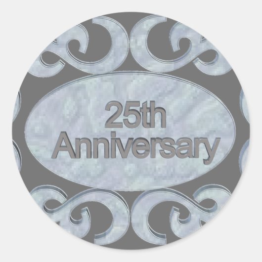 Sticker Rond Cadeaux du 25e anniversaire (Devant)