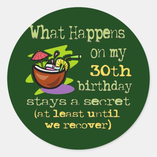 Sticker Rond Cadeaux du 30e anniversaire (Devant)