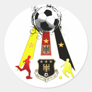 Sticker Rond Cadeaux du football du Deutschland Fusbball