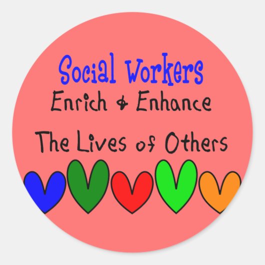 Sticker Rond Cadeaux d'un travailleur social (Devant)