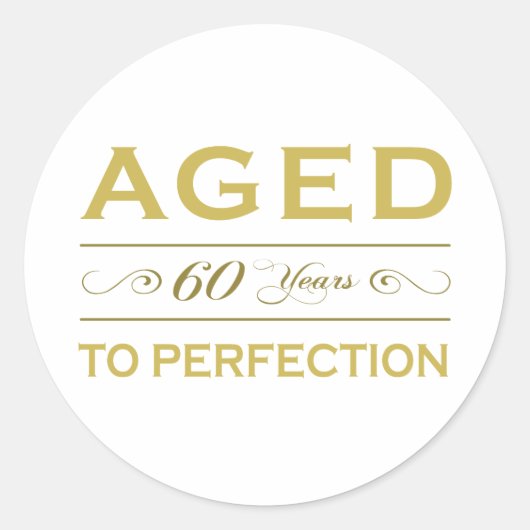 Sticker Rond Cadeaux élégants 60e anniversaire (Devant)