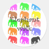 Sticker Rond Cadeaux Eléphant PopArt (Devant)