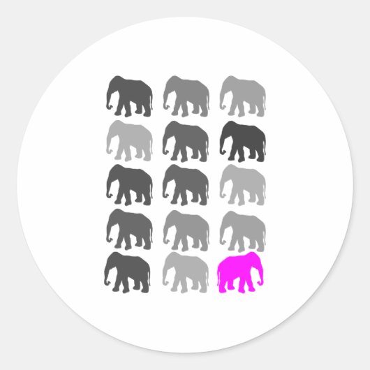 Sticker Rond Cadeaux Eléphant PopArt (Devant)