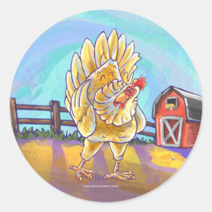 Sticker Rond Cadeaux et accessoires de poulet
