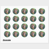 Sticker Rond Cadeaux et accessoires de tigre (Feuille)