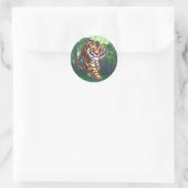 Sticker Rond Cadeaux et accessoires de tigre (Sac)