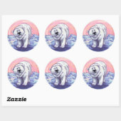 Sticker Rond Cadeaux et accessoires d'ours polaire (Feuille)