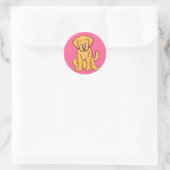 Sticker Rond Cadeaux et marchandises Golden Retriever (Sac)