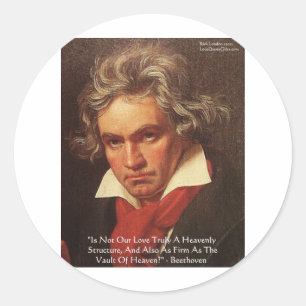 Sticker Rond Cadeaux et T-shirts citation d'amour de Beethoven