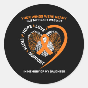 Sticker Rond Cadeaux Femmes Hommes En Mémoire De Ma Fille Leucé