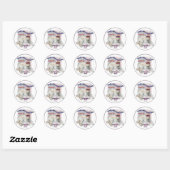Sticker Rond Cadeaux Goldendoodle (Feuille)