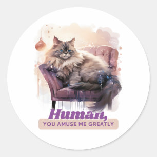 Sticker Rond Cadeaux Hilarious Kitten pour les mamans de chat