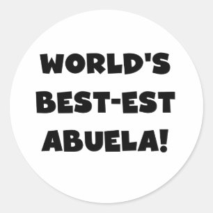Sticker Rond Cadeaux noirs et blancs du Meilleur-est Abuela du