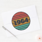 Sticker Rond Cadeaux personnalisés soixante vintages 60e annive (Enveloppe)