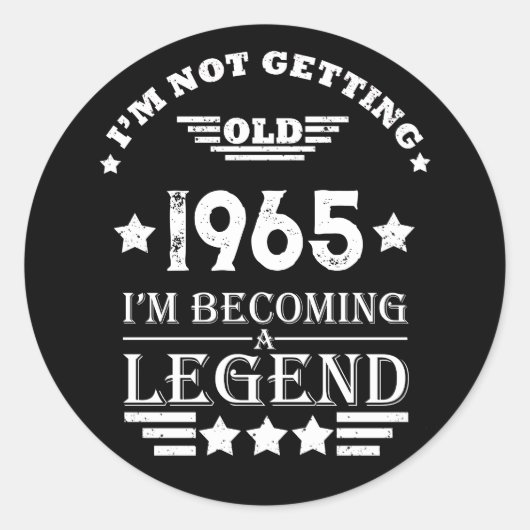 Sticker Rond Cadeaux personnalisés soixante vintages 60e annive (Devant)