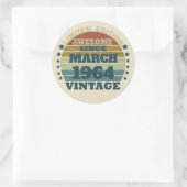 Sticker Rond Cadeaux personnalisés soixante vintages 60e annive (Sac)