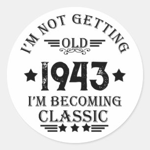 Sticker Rond Cadeaux personnalisés vintages 90e anniversaire