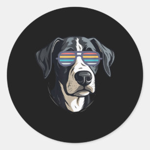 Sticker Rond Cadeaux Pour Amoureux de les chiens Graphisme Tee