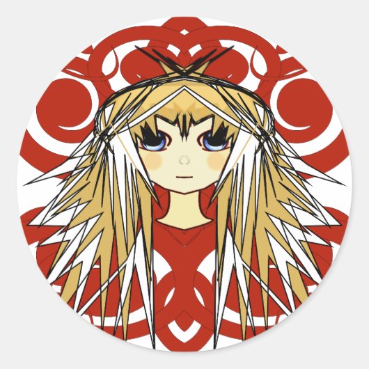 Sticker Rond Cadeaux pour filles Anime (Devant)