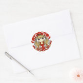 Sticker Rond Cadeaux pour filles Anime (Enveloppe)