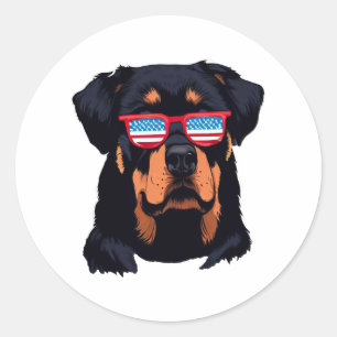 Sticker Rond Cadeaux Rottweiler amoureux
