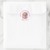 Sticker Rond Cadeaux Saint-Valentin - Chiot Adorable Pawsitivem (Sac)