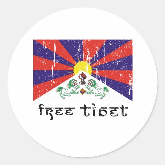Sticker Rond Cadeaux Tibet gratuits (Devant)