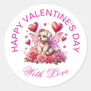 Sticker Rond Cadeaux Valentine - Chiot Adorable Pawsitivement 3