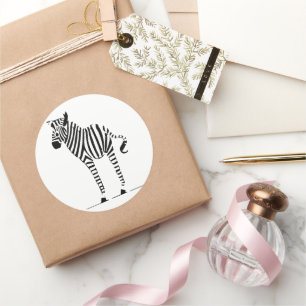 Sticker Rond Cadeaux Zebra Lovers