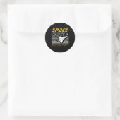 Sticker Rond Cadet de l'espace, vaisseau spatial, Anniversaire (Sac)