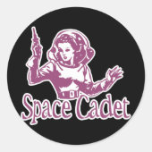 Sticker Rond Cadet spatial rose (Devant)