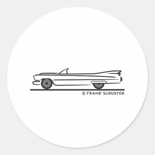 Sticker Rond Cadillac convertible 1959 (Devant)