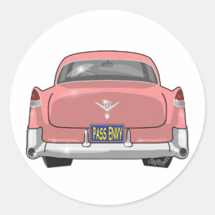 Sticker Rond Cadillac rose 1955
