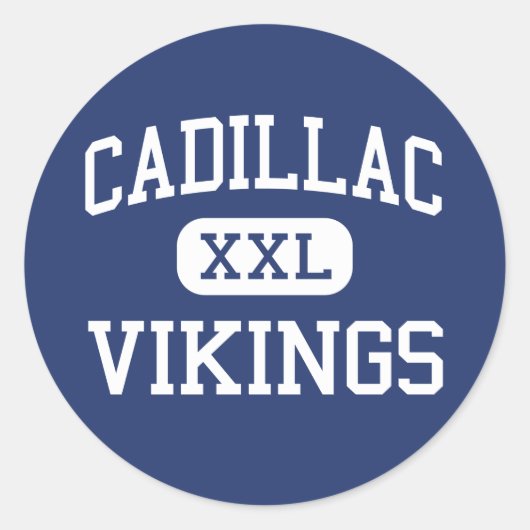 Sticker Rond Cadillac Vikings Middle Cadillac Michigan (Devant)