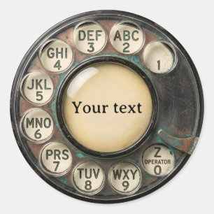 Sticker Rond Cadran de Téléphone Rotatif Vintage