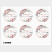 Sticker Rond Cadre avec couronne de fleurs teintées bohème et e (Feuille)