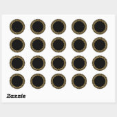 Sticker Rond Cadre Cercle Gold Flourdissant (Feuille)