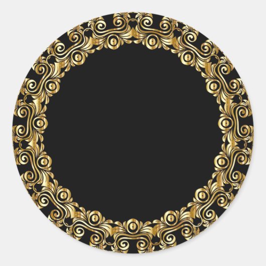Sticker Rond Cadre Cercle Gold Flourdissant (Devant)