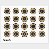 Sticker Rond Cadre circulaire doré élégant (Feuille)