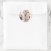 Sticker Rond Cadre de faveur de mariage Burgundy Monogram Marsa (Sac)