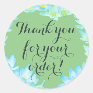 Sticker Rond Cadre de fleurs vert pastel romantique et mignon m