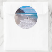 Sticker Rond Cadre de mariage sur la plage (Sac)