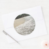 Sticker Rond Cadre de mariage sur la plage (Enveloppe)