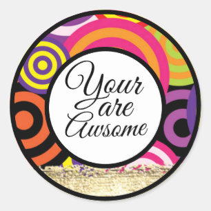 Sticker Rond cadre de style de cercle modifiable