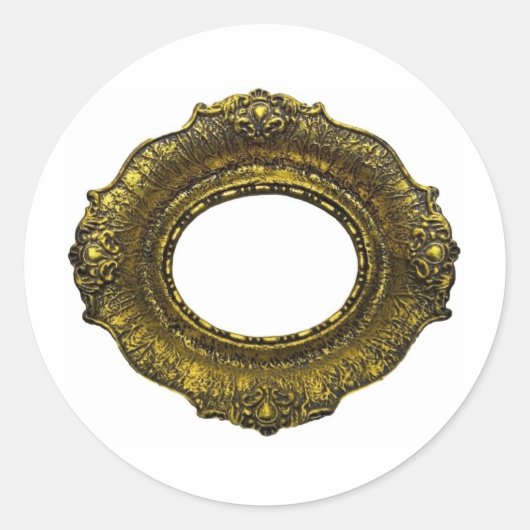 Sticker Rond Cadre d'image Gold antique (Devant)