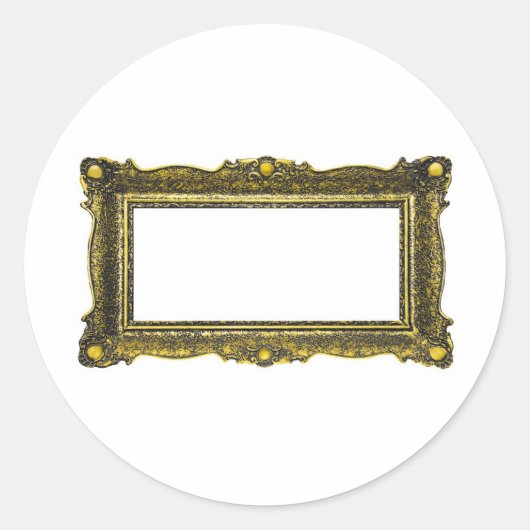 Sticker Rond Cadre d'image Gold antique (Devant)