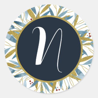 Sticker Rond Cadre d'or arrondi personnalisé des branches