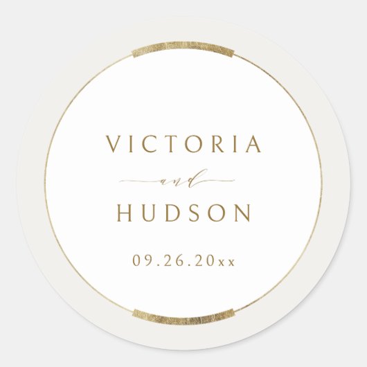 Sticker Rond Cadre Elégance Simple Moderne Classique Mariage (Devant)