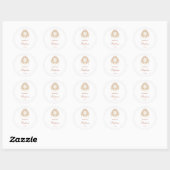 Sticker Rond Cadre élégant Croix Sainte Baptême (Feuille)