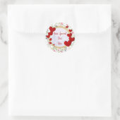 Sticker Rond Cadre élégant or et cœur rouge : pour chaque occas (Sac)